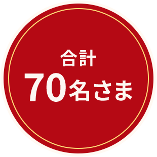 合計70名さま