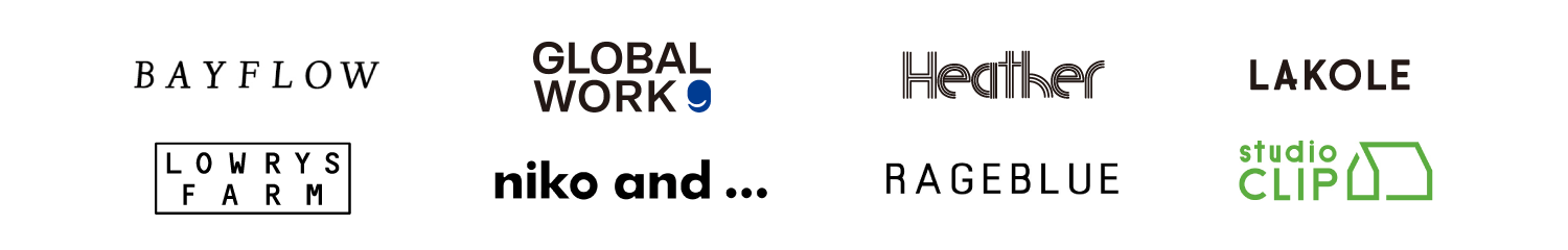 BAYFLOW GLOBAL WORK Heather LAKOLE LOWRYS FARM niko and... RAGEBLUE studio CLIP