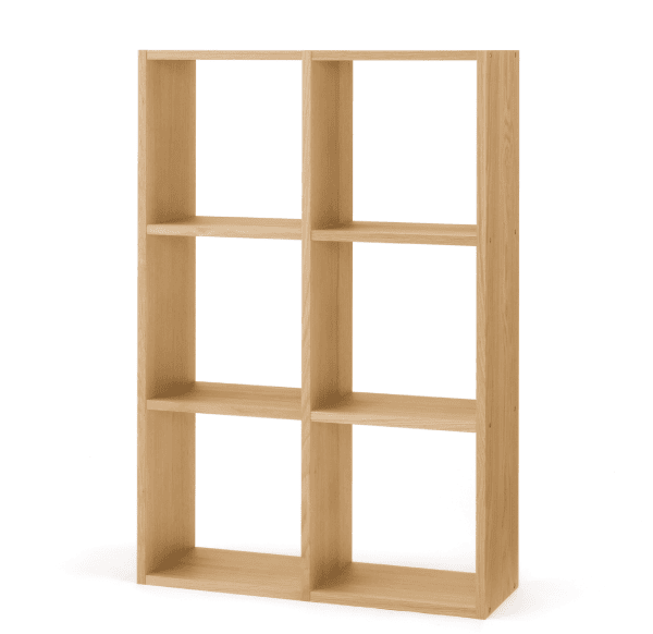 スタッキングシェルフセット・３段×２列・オーク材