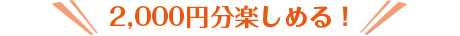 2,000円分楽しめる！