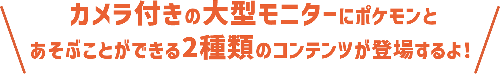 カメラ付きの大型モニターにポケモンとあそぶことができる2種類のコンテンツが登場するよ！